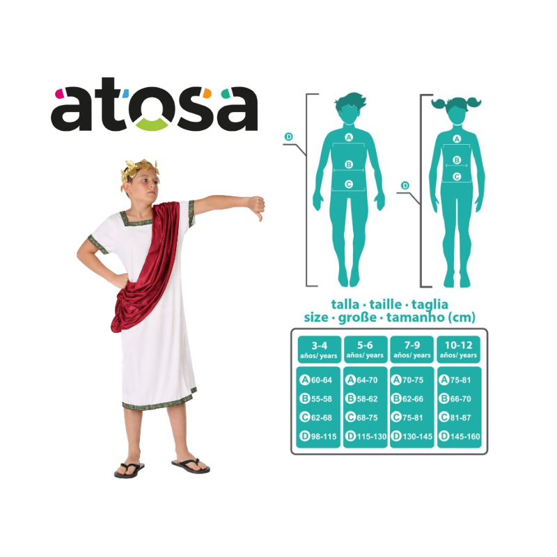 Disfraz Emperador Romano Talla 10-12 Años