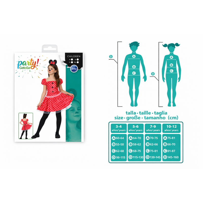 Disfraz Ratoncita De Lunares Talla 5-6 Años