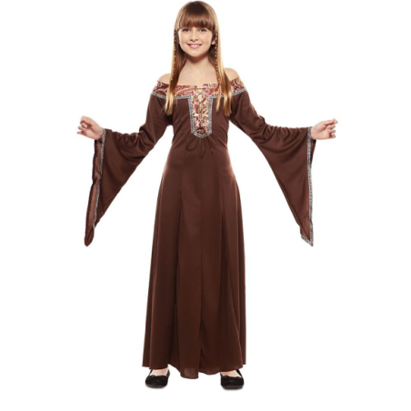 Disfraz Dama Medieval Marron 5-6 Años
