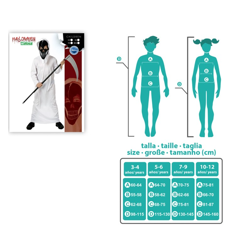 Disfraz Esqueleto De La Muerte Talla 5-6 Años