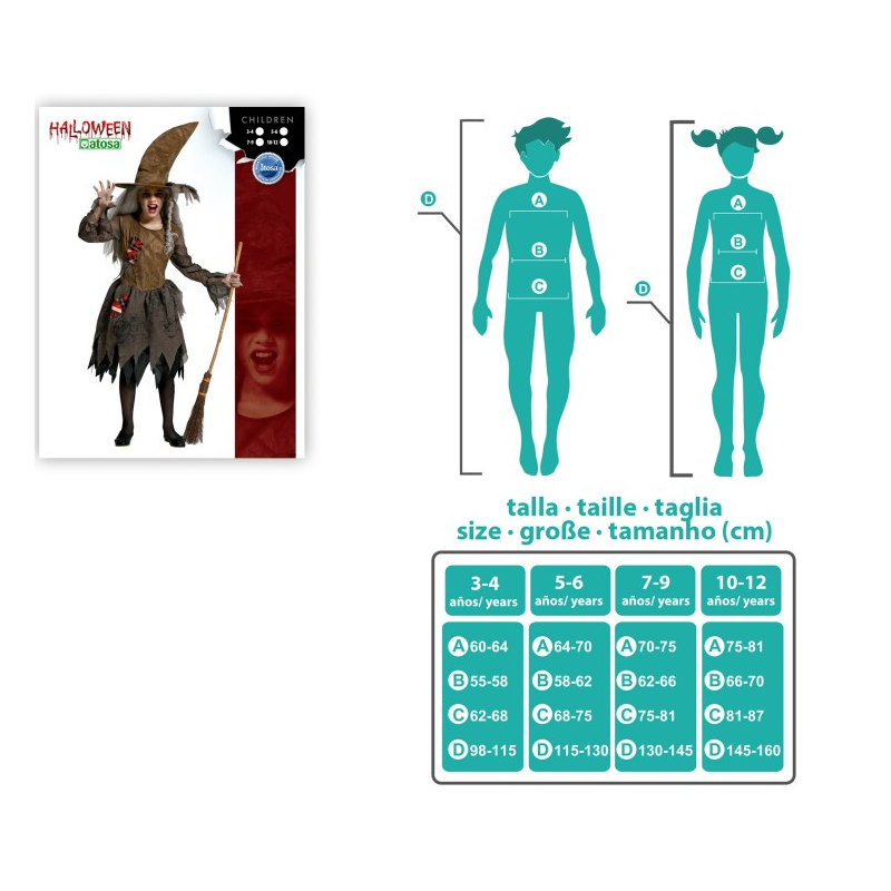 Disfraz Bruja Malvada Talla 10-12 Años