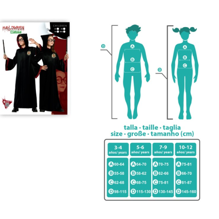 Disfraz Hechicero Infantil Talla 3-4 Años