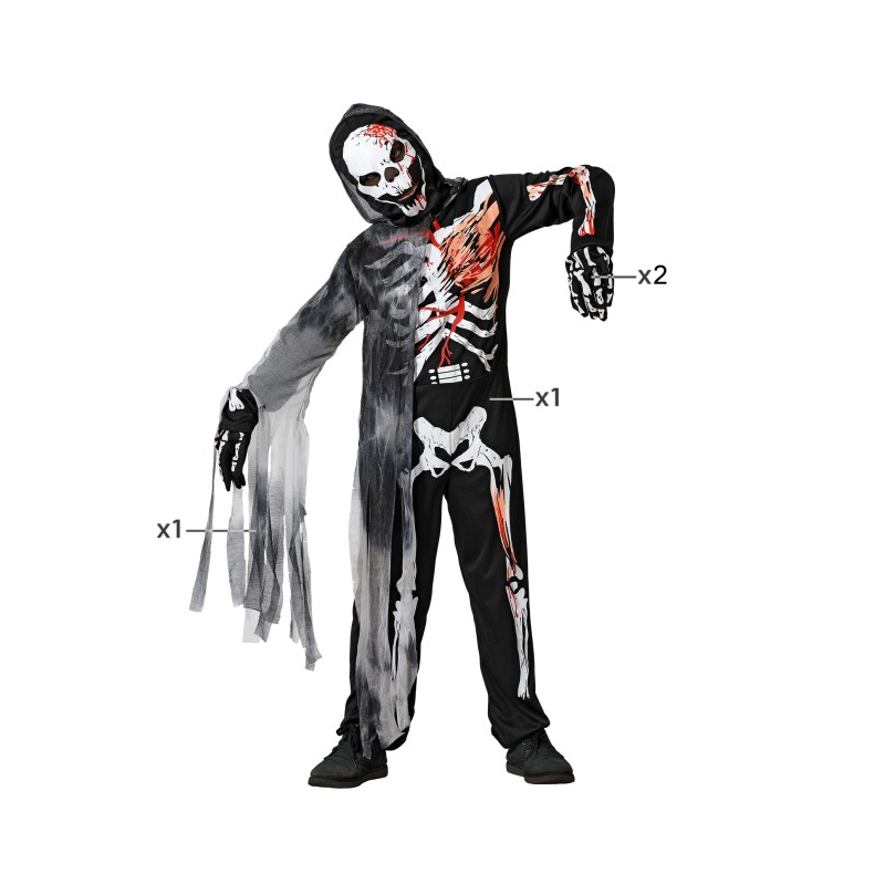 Disfraz Esqueleto Zombie Talla 5-6 Años