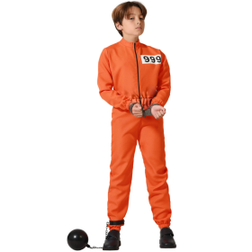 Disfraz Recluso Naranja Talla 7-9 Años De Atosa