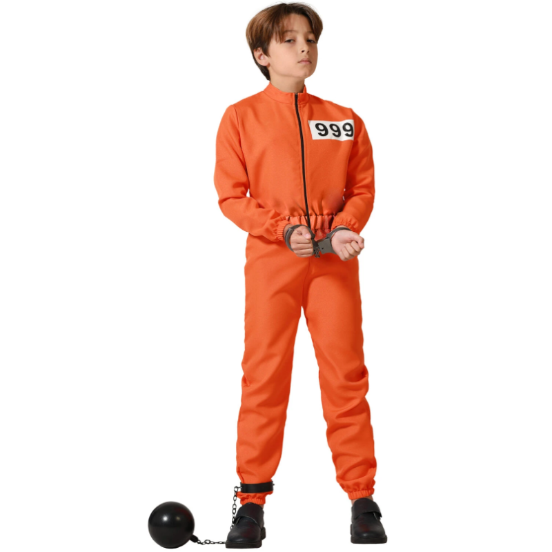 Disfraz Recluso Naranja Talla 7-9 Años De Atosa