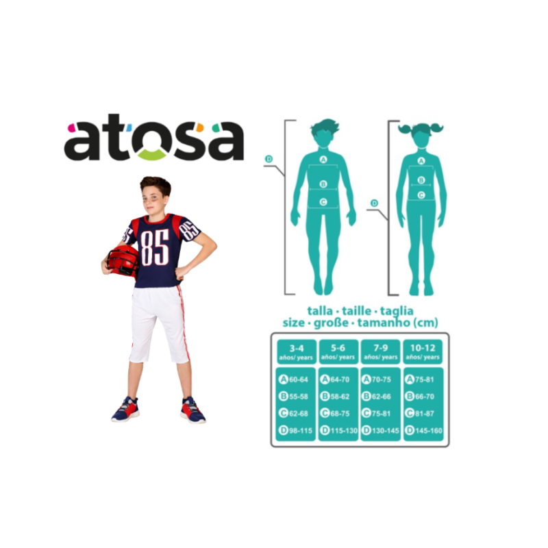 Disfraz Jugador De Rugby Talla 3-4 Años