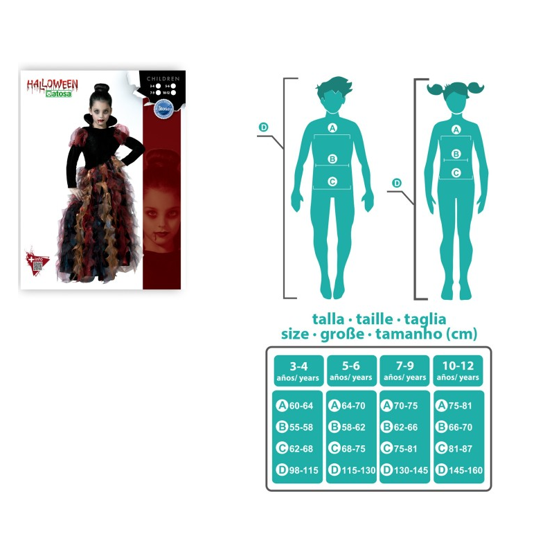 Disfraz Vampiresa Del Castillo Oscuro Talla 3-4 Años