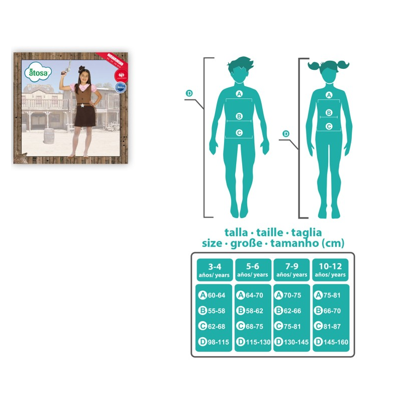 Disfraz Vaquera Del Oeste Talla 10-12 Años