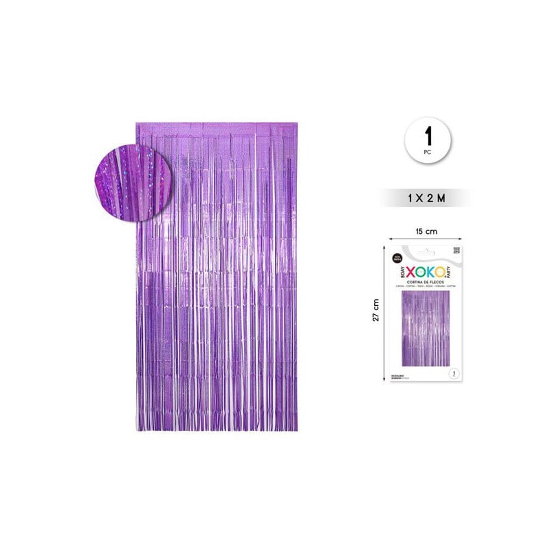Cortina De Flecos 1x2 m Láser Morada