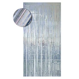 Cortina De Flecos 1x2 m Láser Plata