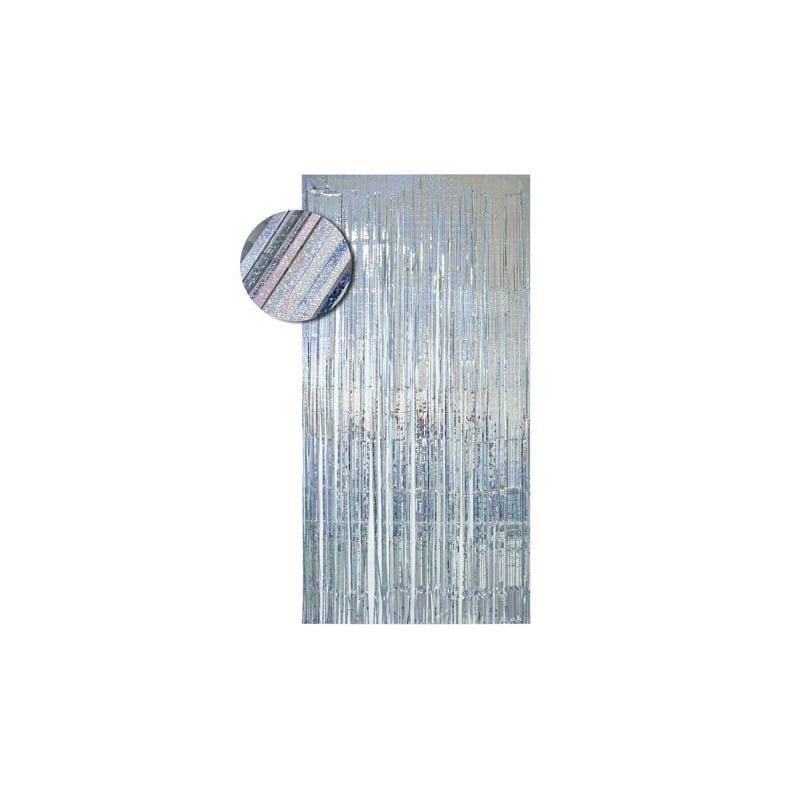 Cortina De Flecos 1x2 m Láser Plata
