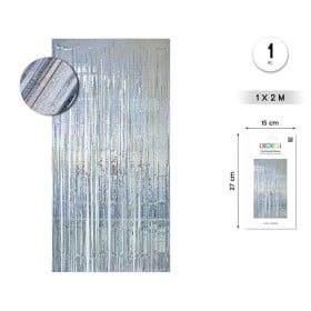 Cortina De Flecos 1x2 m Láser Plata 2