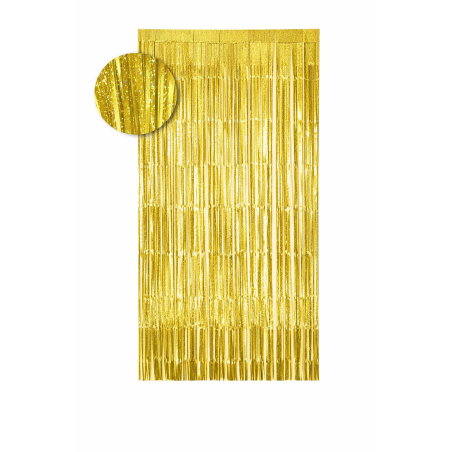 Cortina De Flecos 1x2 m Láser Oro