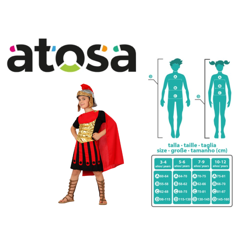 Disfraz Gladiador Romano Infantil Talla 7-9 Años