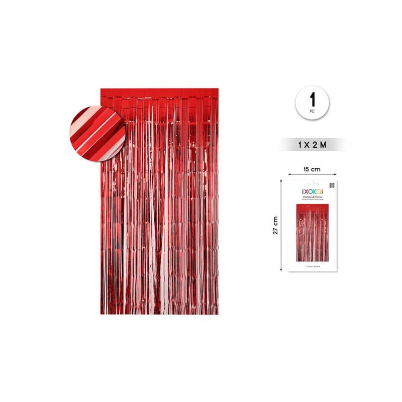 Cortina De Flecos 1x2 m Roja