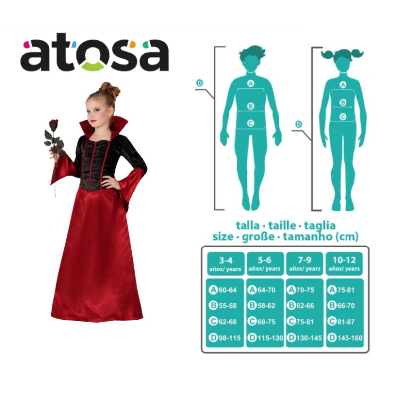 Disfraz Vampiresa Eclipse Rojo Talla 10-12 Años