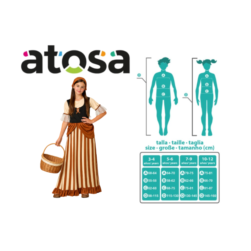 Disfraz Mesonera Infantil Talla 10-12 Años