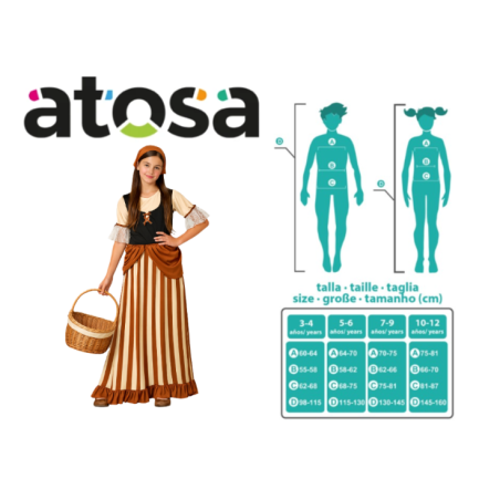 Disfraz Mesonera Infantil Talla 10-12 Años