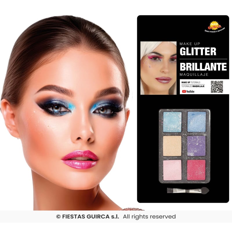 Set 6 Colores Sombra Con Glitter