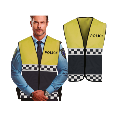 Chaleco Policía Amarillo Adulto.