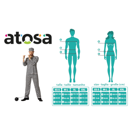Disfraz Preso De Alta Seguridad Talla XS-S