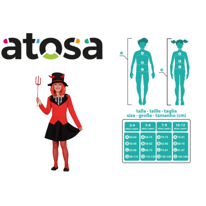 Disfraz Demonia Del Inframundo Talla 5-6 Años