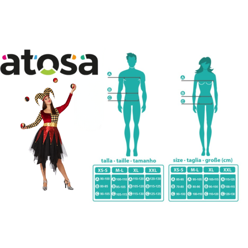 Disfraz Arlequín Escarlata Talla XL