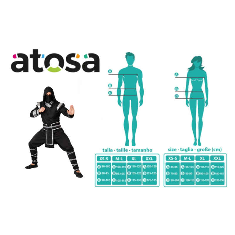 Disfraz Ninja Sombra Plateada Talla M-L