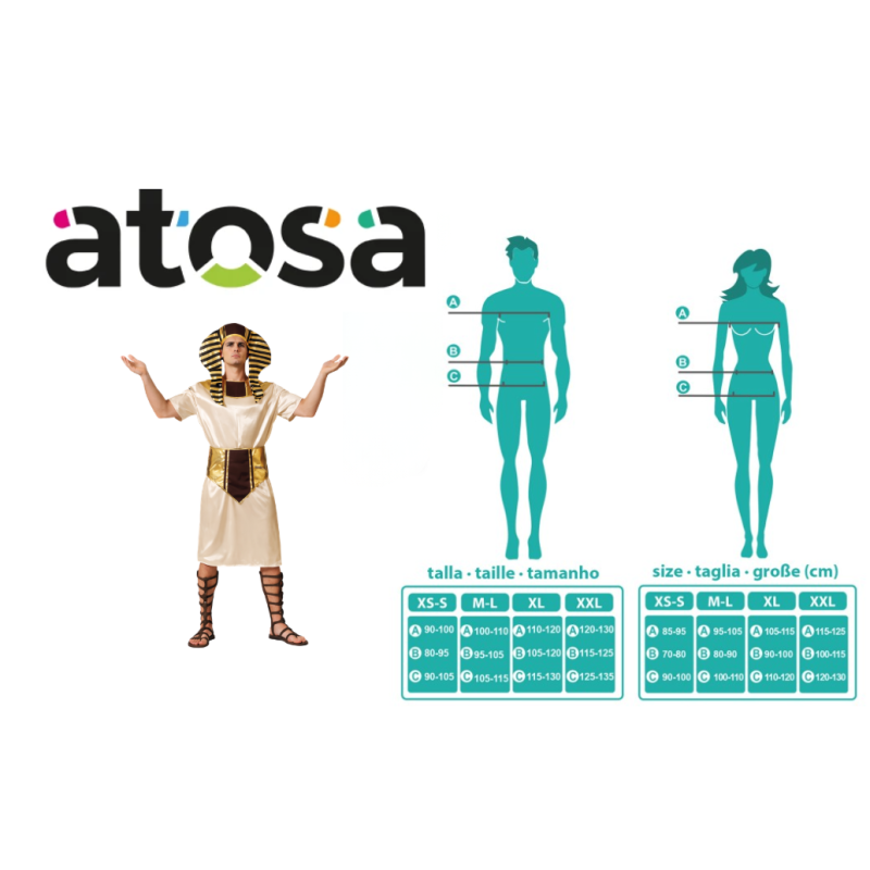 Disfraz Faraón Egipcio Del Nilo Talla M-L