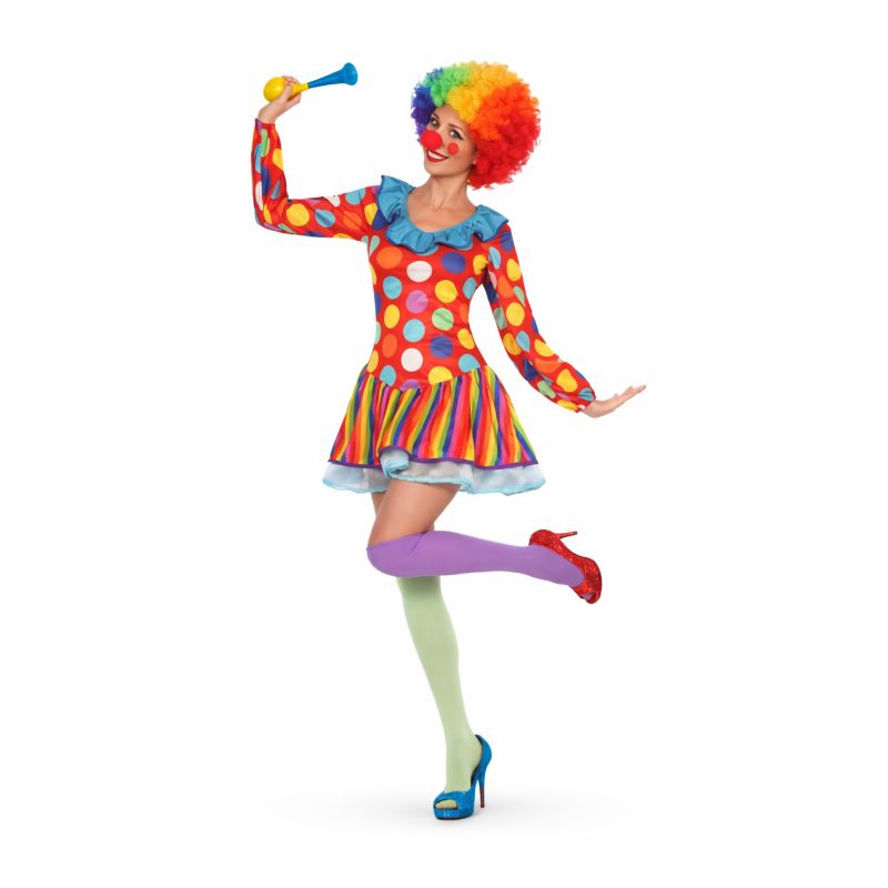 Disfraz Payasa Lunares Talla M-L De Atosa