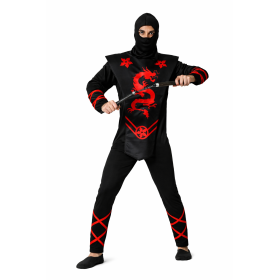 Disfraz Ninja Del Dragón Rojo Talla XS-S De Atosa