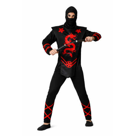 Disfraz Ninja Del Dragón Rojo Talla XS-S De Atosa