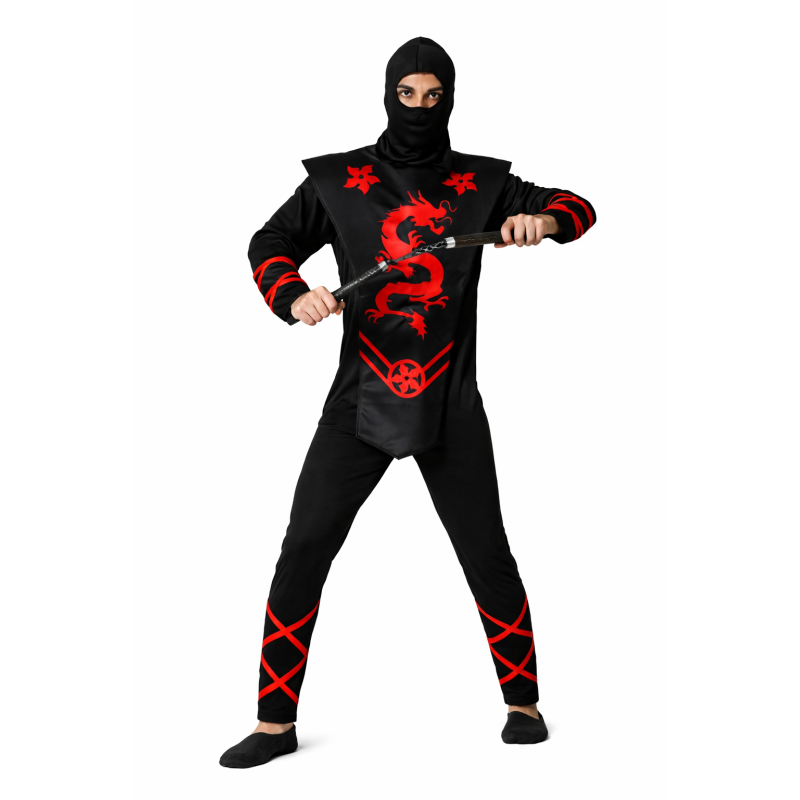 Disfraz Ninja Del Dragón Rojo Talla M-L De Atosa