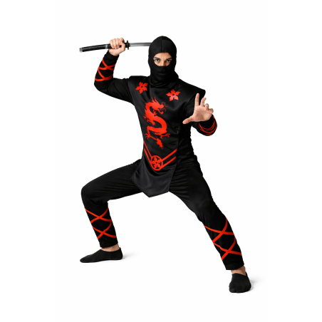 Disfraz Ninja Del Dragón Rojo Talla M-L
