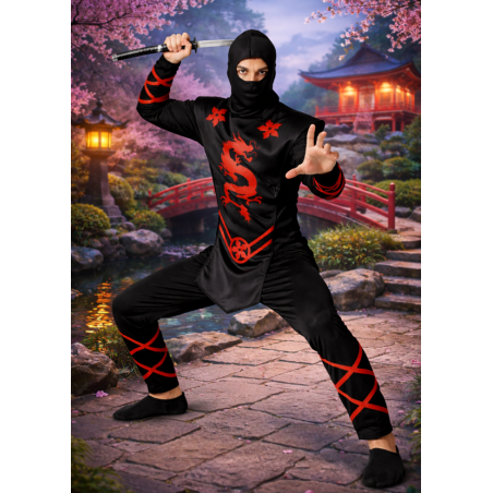 Disfraz Ninja Del Dragón Rojo Talla XS-S