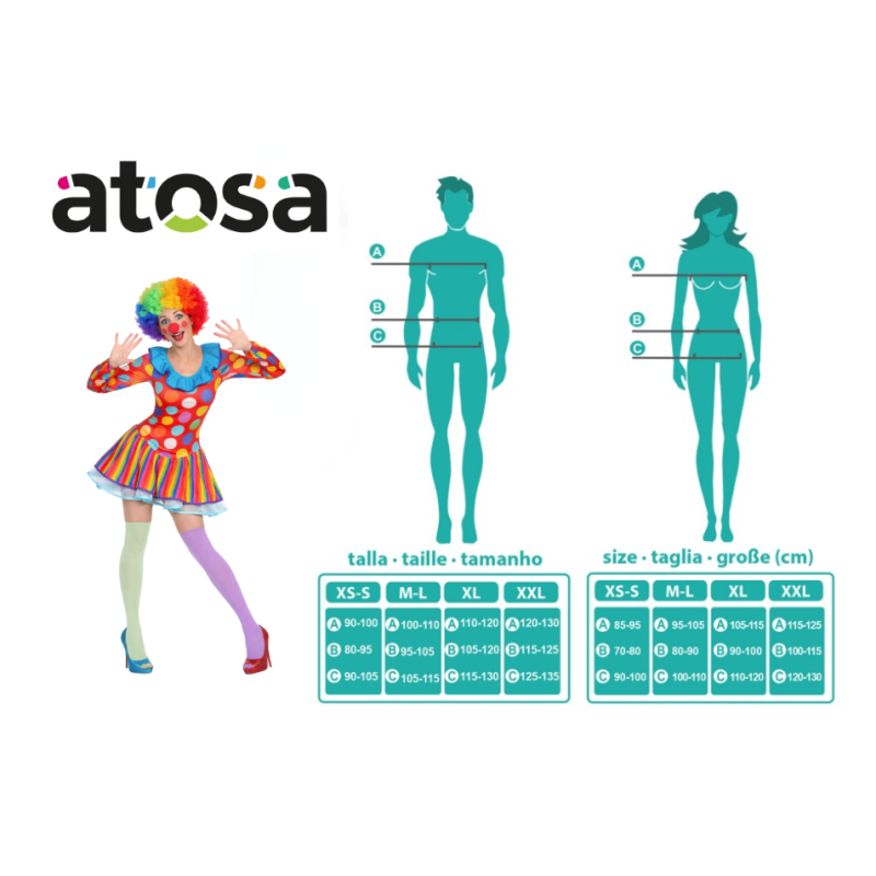 Disfraz Payasa Lunares Talla M-L