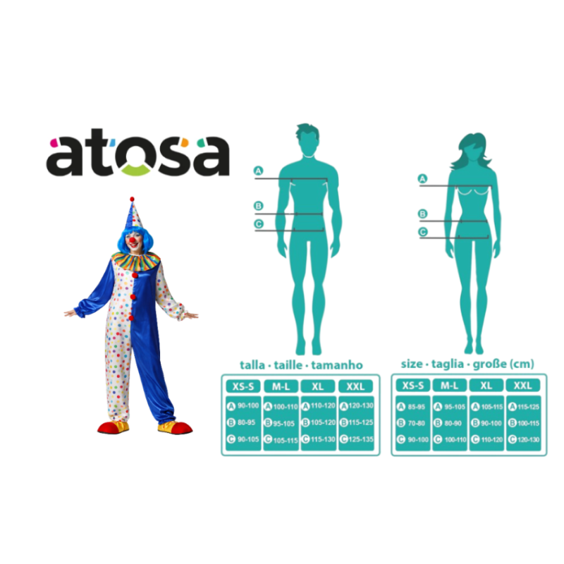 Disfraz Payaso De Circo Talla XL