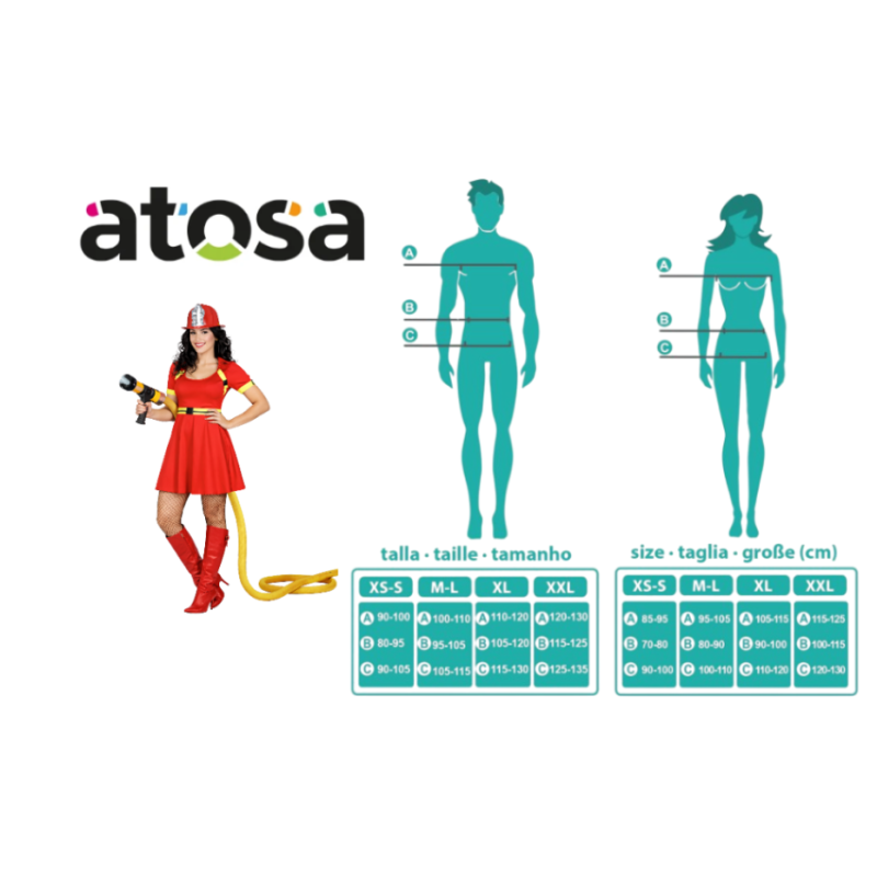 Disfraz Bombera En Llamas Talla XS-S