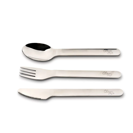 CUBIERTOS ACERO MARRON