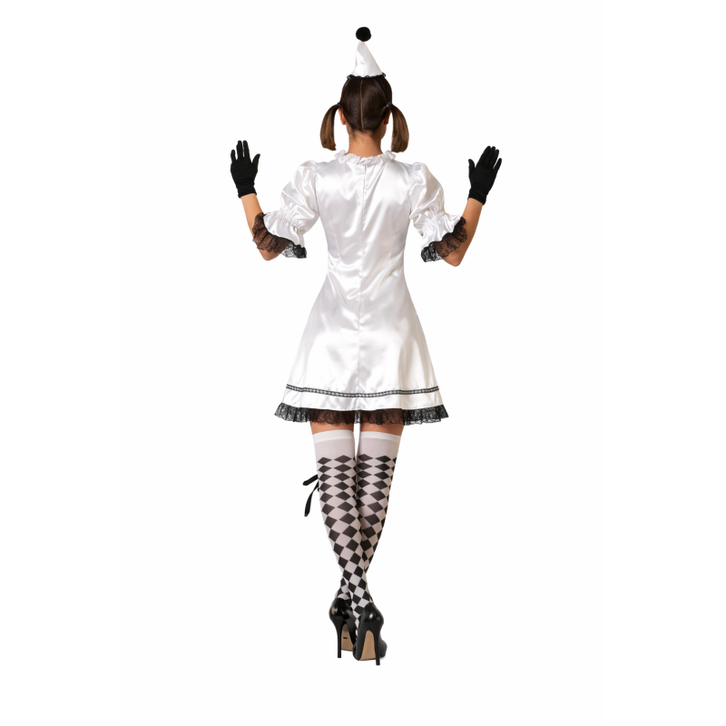 Disfraz Payasa Blanco Y Negro Talla M-L