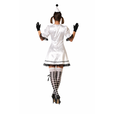 Disfraz Payasa Blanco Y Negro Talla XS-S