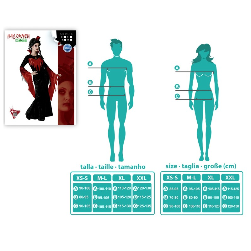 Disfraz Vampiresa Condesa Del Castillo Talla M-L