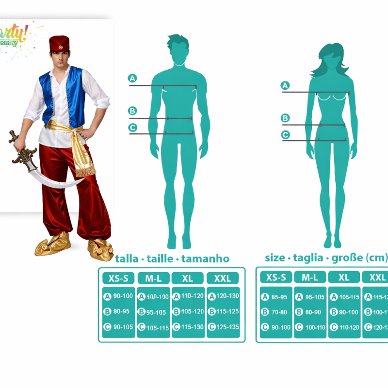 Disfraz Príncipe Árabe Adulto Talla XL