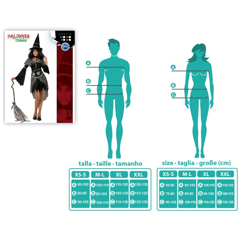 Disfraz Bruja Hechizo Nocturno Talla XL