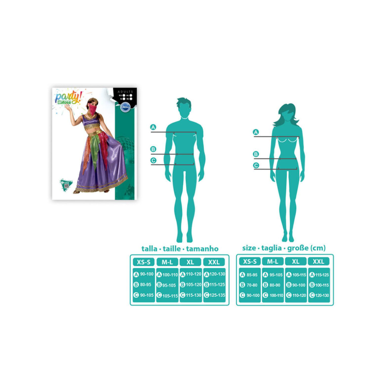 Disfraz Bailarina Árabe Multicolor Talla XS-S