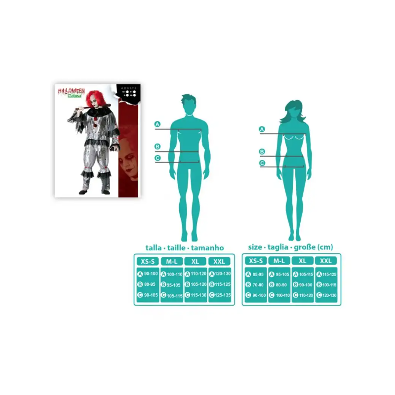 Disfraz Payaso Pesadilla Talla M-L