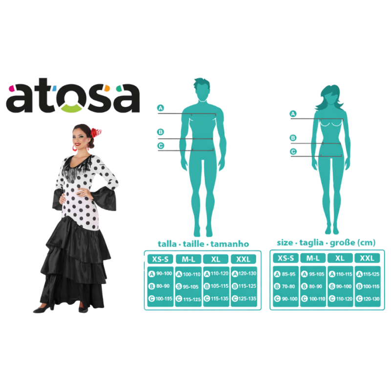 Disfraz Flamenca Pasión Andaluza Talla XL