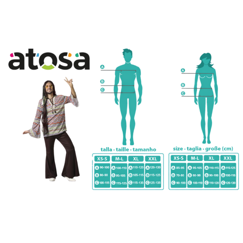 Disfraz Hippie Rolling Vibes Talla XS-S