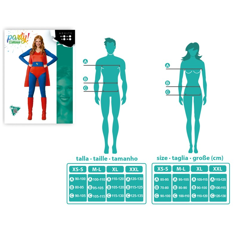 Disfraz Superheroína De Cómic Talla M-L