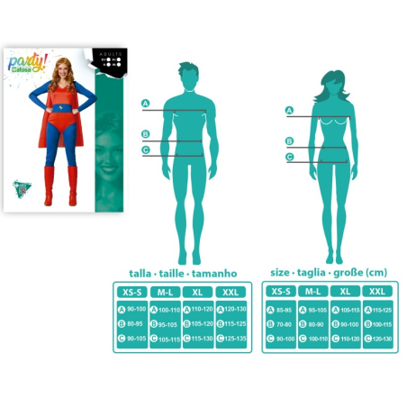 Disfraz Superheroína De Cómic Talla M-L